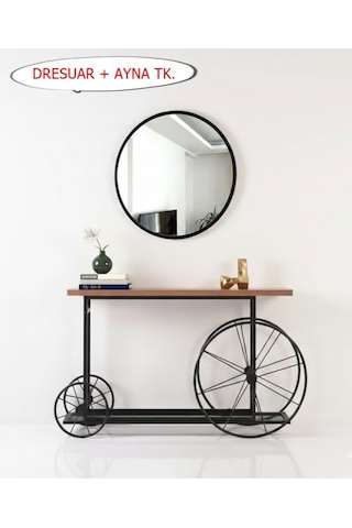 Tekerlekli Dresuar 60 Cm Aynalı Takım 8200 Metal