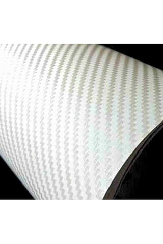 Beyaz Karbon Folyo 3d Hava Kanallı Araç Kaplama Folyosu 152cmx1m