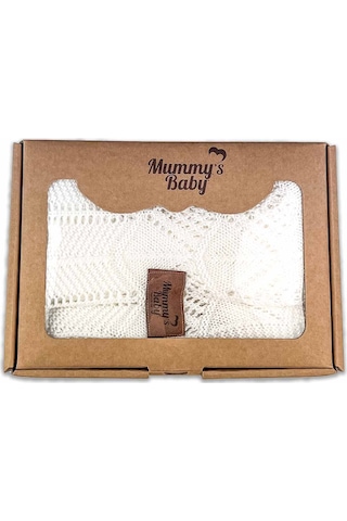 Mummy's Baby Tencel Örgü Dantel Desen Bebek Battaniyesi 80x100 Ekru