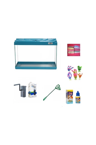 Kanki Pet 30 Cm Akvaryum Hazır Set 3018 Turkuaz