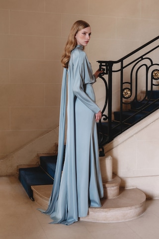 L'amour Taşlı Abiye Elbise Mavi Mavi