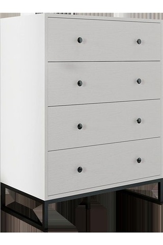 Just Home Alba Şifonyer - Beyaz / Siyah - 105x45x80 Cm Beyaz / Siyah