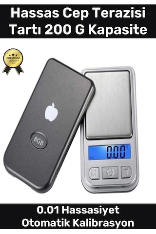 Lcd Ekranlı Otomatik Kapanma Kalibrasyon Hassas Cep Terazisi Tartı 200 G Kapasite 0.01 Hassasiyet Çok Renkli