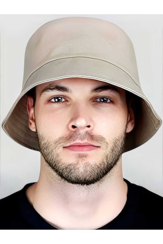 Tezzgelsin Unisex Uv Korumalı Pamuklu Bucket Şapka Bej