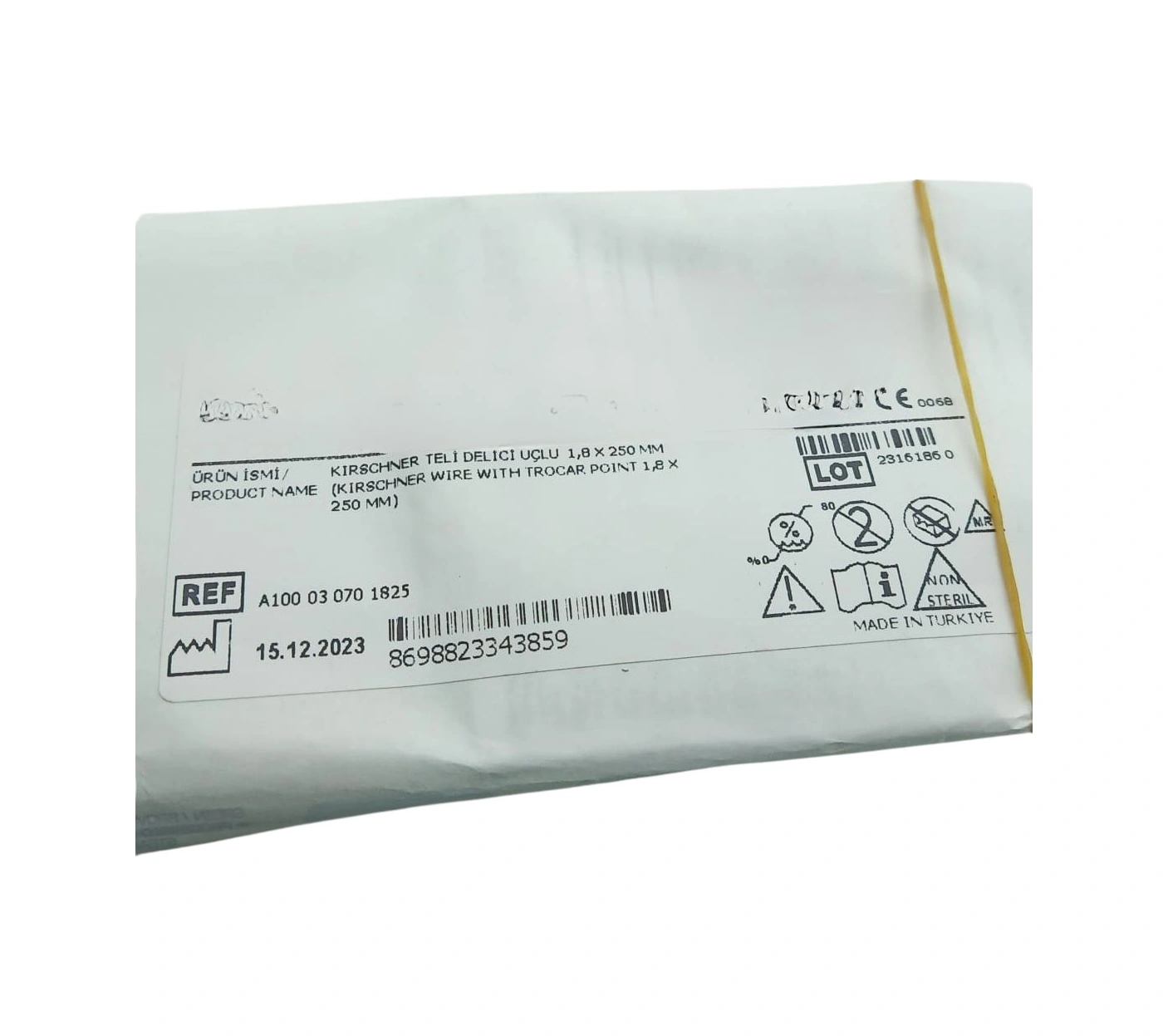 Kirschner Teli Delici Uçlu 1,8x250mm Steril Paketli Cerrahi Eğitim Ve Uygulama Materyali Çok Renkli
