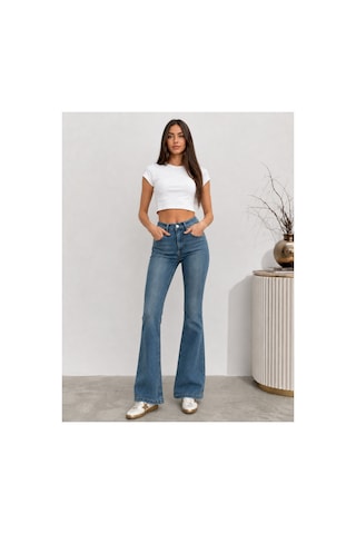 Bluemarlin Tint İşlemli Ön İşlemli Likralı Tam Kalıp Denim İspanyol Paça Jeans Pantolon Tint İşlemli