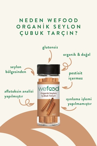 Wefood Organik Seylon Tarçın Çubuk 20 gr