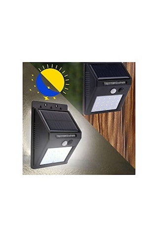 Solar Güneş Enerjili 20 Ledli Bahçe Lambası - Ekonomik Ve Çevre Dostu 10 Parça Siyah