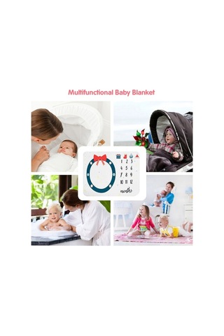 Flybuy Bebek Ay Ay Büyüme Battaniyesi - Yumuşak Flanel Fotoğraf Örtüsü 47x39 İnç - 12 Aylık Gelişim Takibi DiğER