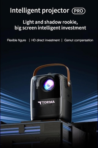 Torima T11 Bluetooth Wifi Akıllı Android Smart 4K 1080P Hoparlör Projeksiyon Cihazı Beyaz