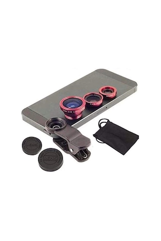 Balık Gözü Lens Fish Eye 3 Wide Geniş Açılı Makro Telefon Lensi