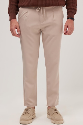 Tudors Erkek Slim Fit Dar Kesim Lastikli Bağcık Detaylı Taş Pantolon-38239 Taş