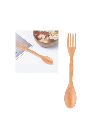 Kayın Ağacından Entegre Kaşık Çatal, İki Bir Arada Sofra Takımı, Mutfak, Ev, Restoran Ve Açık Hava İçin Çok Yönlü Gereç Seti. Diğer
