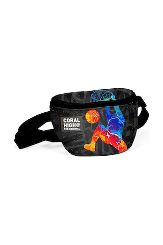 Coral High Gri Basketbol Baskılı Erkek Çocuk Bel Çantası Çok Renkli