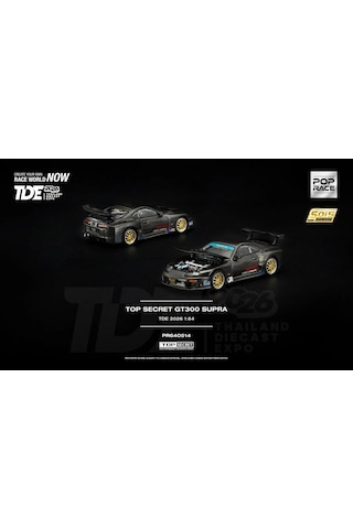 Pop Race 1:64 Toyota Supra Top Secret Gt300 Tde 2026 Karbon Görünümlü Diecast Model Araba Pr640514 Sarı