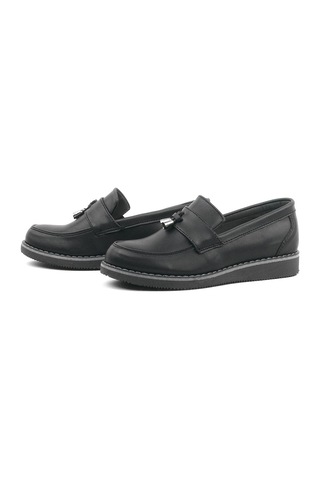 Sy Store Siyah Mat Loafer Klasik Çocuk Ayakkabısı Çok Renkli