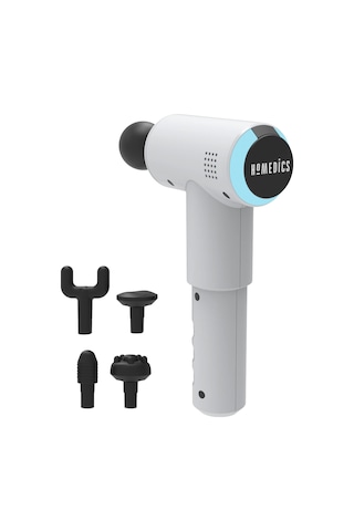 Homedics Mini Masaj Tabancası Masaj Tabancası Taşınabilir Fizyoterapi Masaj Aleti, Profesyonel Physio Derin Masaj Aleti, Fasya Masaj Aleti, 5 Masaj Başlığı, Kablosuz, Şarj Edilebilir - Beyaz