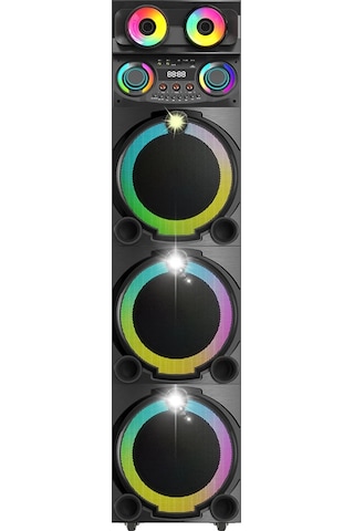 Zore Gd-3127 Dijital Led Göstergeli Mikrofonlu Rgb Tws Üçlü 12 İnç Stereo Bass Kablosuz Karaoke Hopa