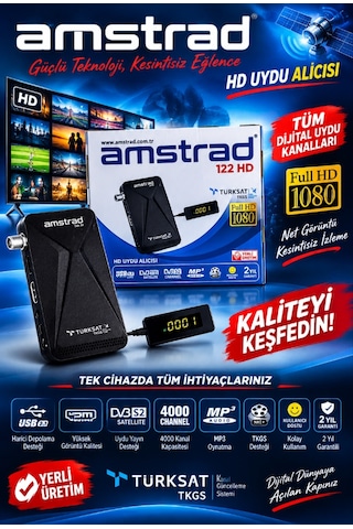 Amstrad Mini 122 Hd - Full Hd Uydu Alıcısı - Yeni Sürüm - Tkgs - Hdmı - Tak Çalıştır