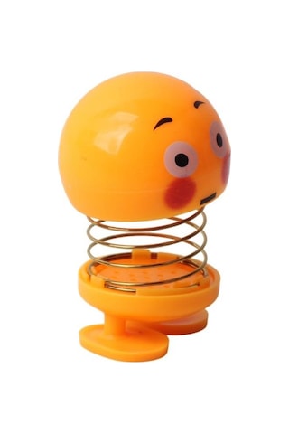 Şaşıran Şaşkın Emoji Smile Zıp Zıp Kafa 8 Cm Araba Torpido Süsü Masaüstü Dekoratif Figür Pasta Süsü Emoji
