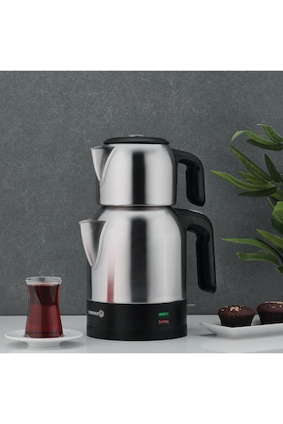 Korkmaz Demkolik Satin/siyah Elektrikli Çaydanlık 1.8 Lt A359 Siyah