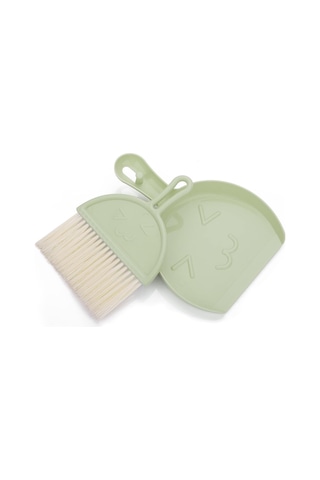 Yeşil Mini Tozpan Ve Toz Fırçası Seti, Küçük Süpürge Ve Tozpan, Po Nj