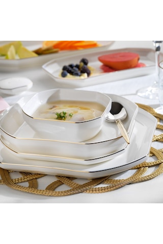 Schafer Graceful Bone Yemek Takımı 56 Parça-gold