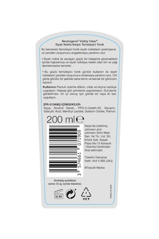 Neutrogena Siyah Nokta Karşıtı Yağsız Temizleyici Tonik 200 ML x 2
