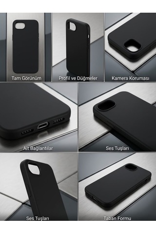 Iphone 17e Uyumlu Silikon Ve Esnek Premıum Lansman Kılıf Siyah