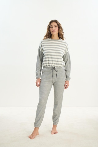 Kadın Uzun Kol Gri Acrylic Pijama Takım C0t1n1o61 001