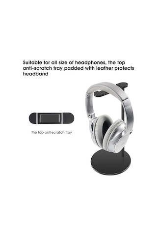 Moly Youtek New Bee Nb-z3 Alüminyum Kulaklık Tutucusu - Siyah, Ev-ofis İçin Pratik, Anti-slip, Çizilme Koruma Standı