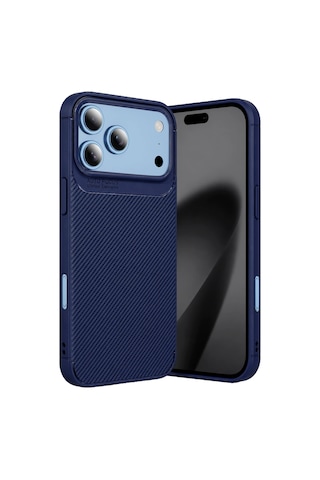 Newface Apple İphone 18 Pro Max Auto Focus Karbon Kapak - Lacivert Diğer