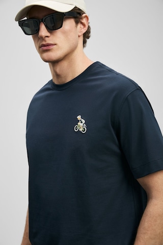 Lufian Mario Modern Grafik Erkek T-shirt 111020283 Lacivert