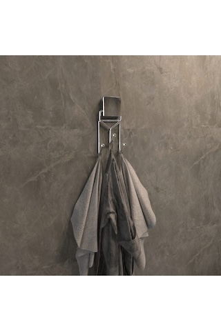 Decorev Yapışkanlı Lüks Banyo Havluluk Askılığı Üçlü Krom Metal Paslanmaz Havluluk Krom