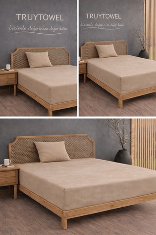 Home Textile %100 Pamuk Kumaştan Üretilmiş Tek/çift/battal Boy Lastikli Çarşaf Kahverengi