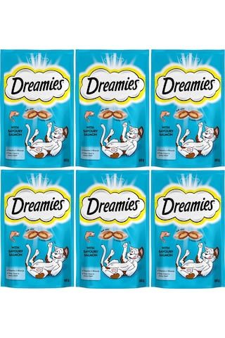 Dreamies Somonlu Kedi Ödül Bisküvisi 6 x 60 G