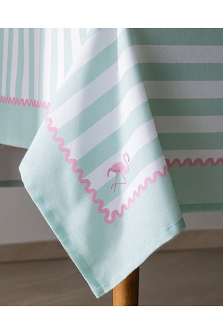 Louve Pamuklu Masa Örtüsü - Mint/beyaz - 150x150 Cm 8684427278246 Çok Renkli