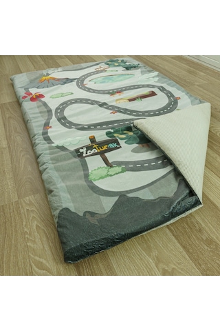 Zooturak Peluş Çocuk Matı Boynuzlu Dinazor Pantos 100cm x 150cm