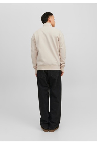 Jack & Jones Dik Yaka Yarım Fermuarlı Sweatshirt - Vesterbro 12241777 Moonbeam Yeşil
