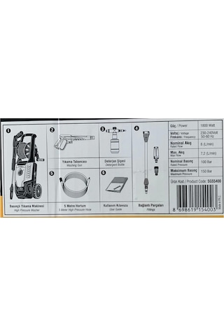 Sgs Plus 150 Bar Yüksek Basınçlı Yıkama Makinası