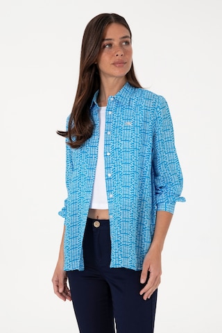 U.s. Polo Assn. Kadın Kobalt Gömlek Desenli 50306433-vr077 Kobalt