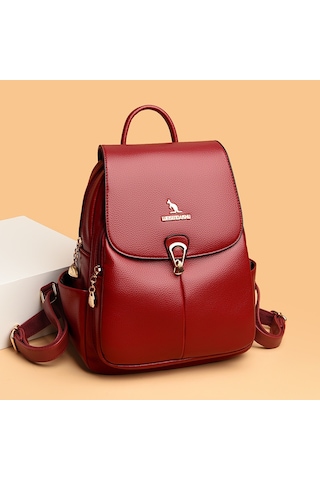 Suya Dayanıklı Düz Renk Kadın Sırt Çantası Retro Basit Büyük Kapasiteli Okul Çantası Boş Zaman Seyahat Bayan Öğrenci Sırt Çantasısiyah Diğer