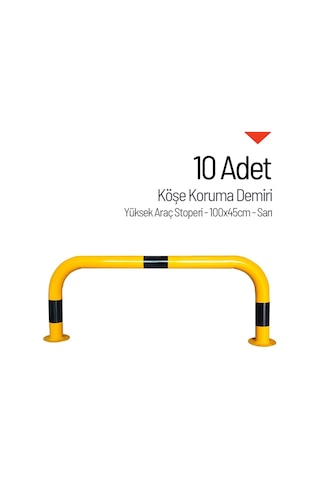 10'lu Köşe Koruma Demiri Seti - Yüksek Araç Stoperi 100 X 45cm-3665