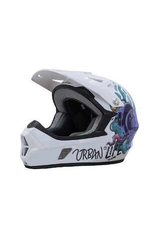 Raptor Gravity Fullface Xl 61-62cm Varsity Chaos Bisiklet Kaskı Beyaz