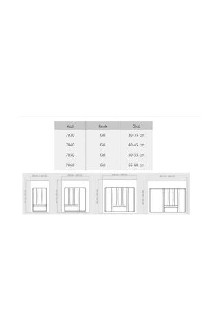 Metali Çekmece İçi Beyaz Kaşıklık 40 X 49cm 7040.01 Çok Renkli