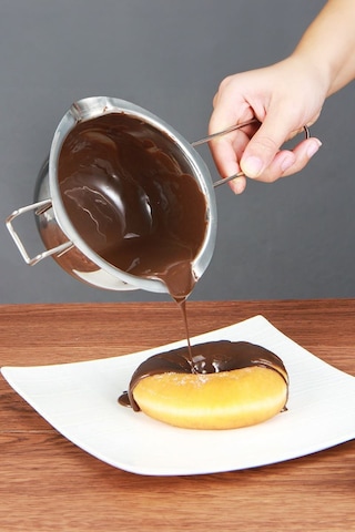 304 Çelik 400 Ml Kulplu Benmari Çikolata Eritme Çırpma Kabı Cin86