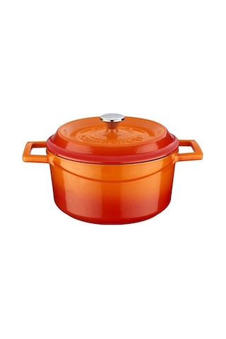 Trendy Döküm Yuvarlak Derin Tencere 20Cm Turuncu