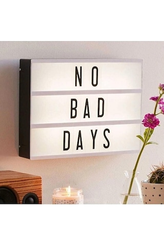 Led Message Light Box 96 Harfli Dekoratif Led Işıklı Mesaj Panosu 30 22 Cm Usb Ve Pilli