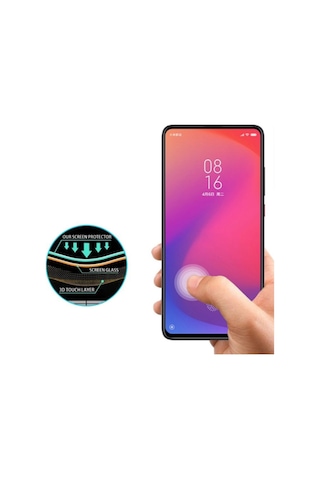 Xiaomi Redmi K20-K20 Pro-Mi 9T 5D Full Kaplama Kırılmaz Cam Ekra Siyah