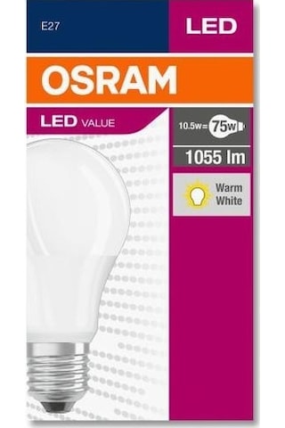 Osram Led Value Classic A75 10w E27 Duy Sarı Işık